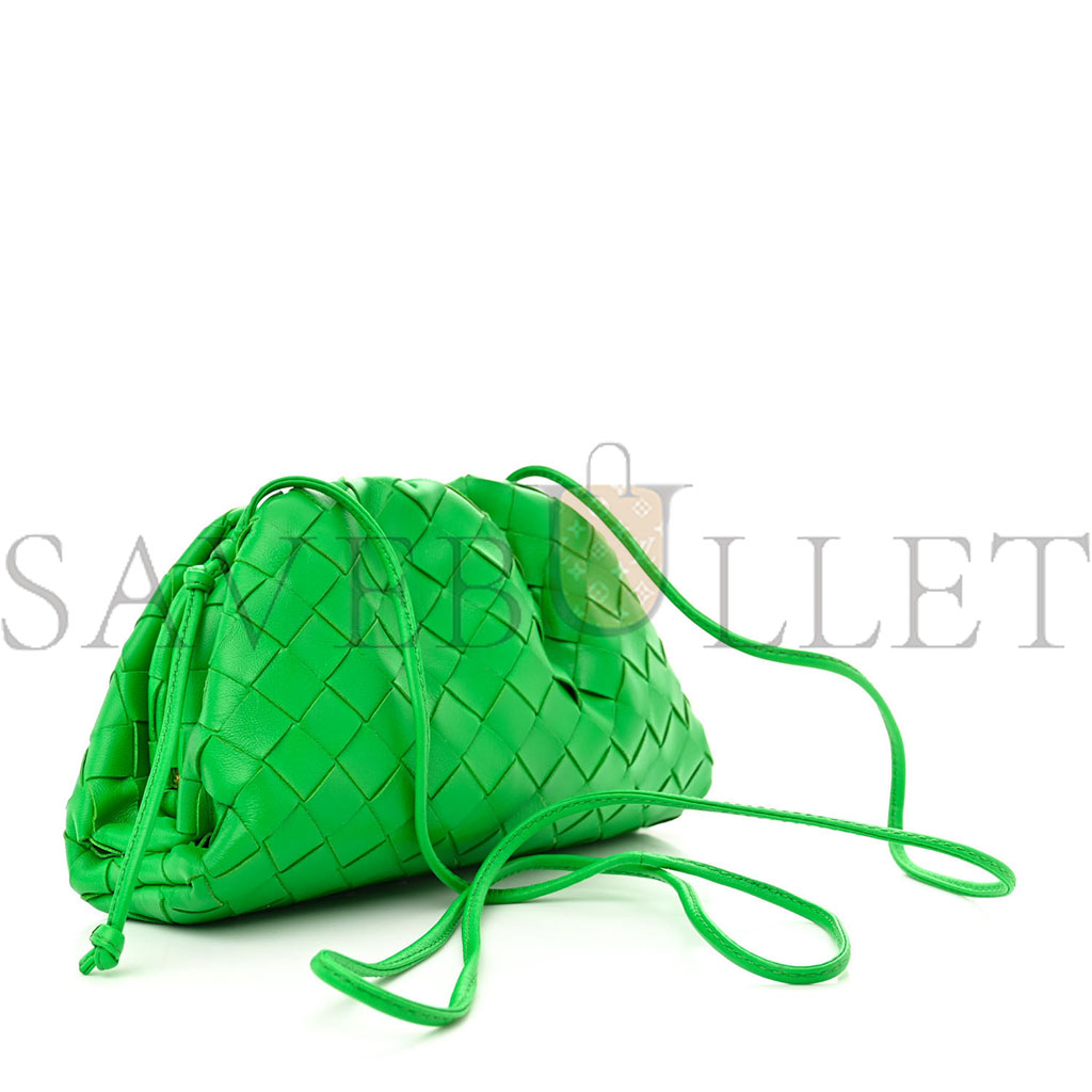 BOTTEGA VENETA NAPPA INTRECCIATO THE MINI POUCH CLUTCH PARAKEET  (22*13*6cm)